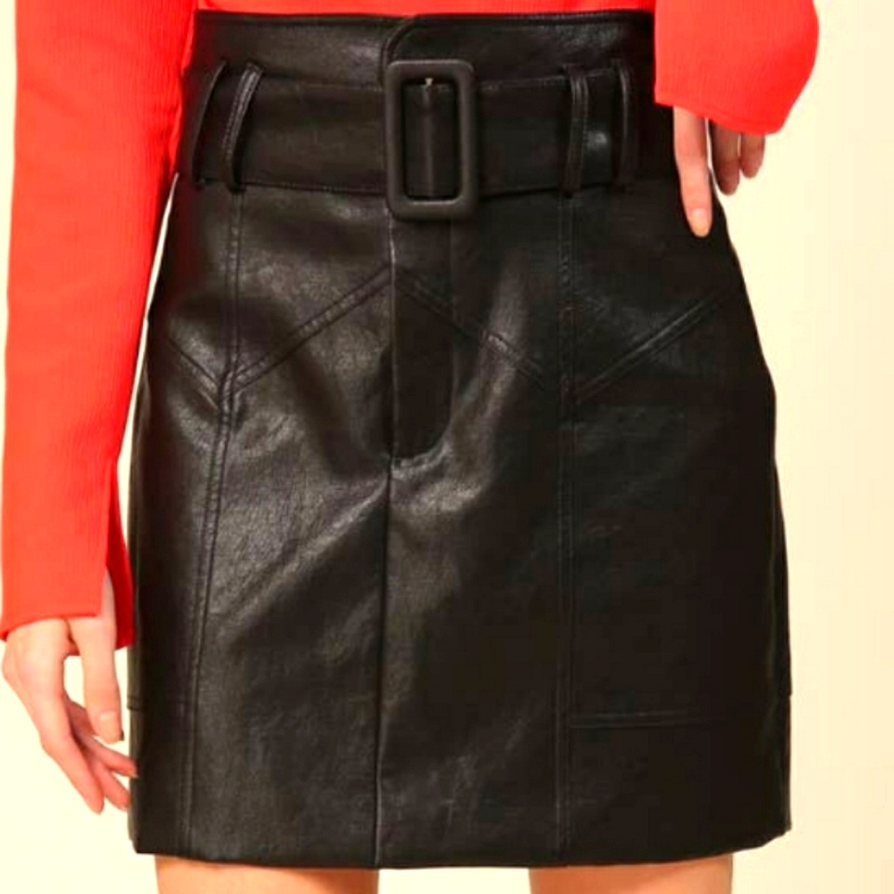 Faux leather skirt